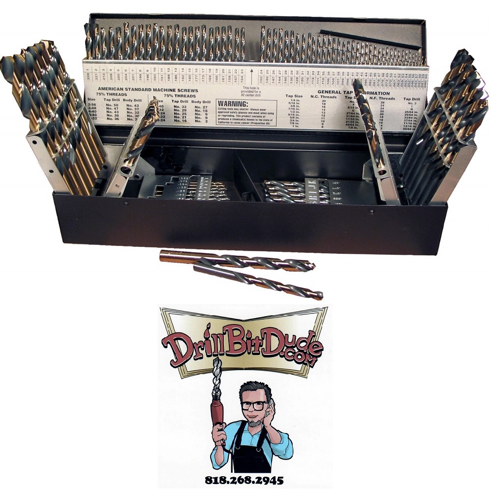 115-Piece Stub Length Drill Set – High-Speed Steel, 1/16 To 1/2, #1 To #60, A To Z, Black Oxide, Made In USA